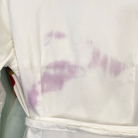 Almatrichi Womens Colorful Embroidery Floral Surplice Wrap-Around Dress Size 10 - Picture 2 of 16